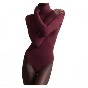Commando burgundy red Turtleneck Bodysuit